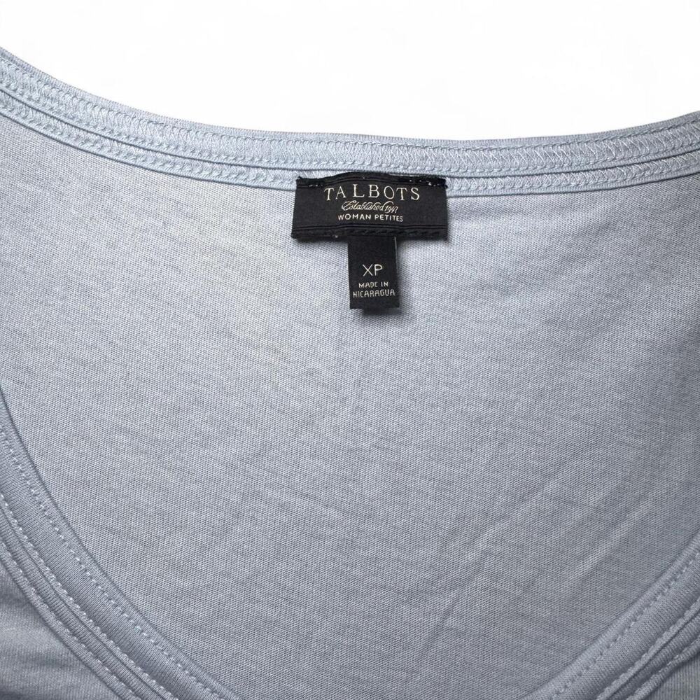 NEW Talbots Women’s Basics Baby Blue Soft V-Neck Pocket Casual Sleep Shirt — XP - Picture 2 of 5